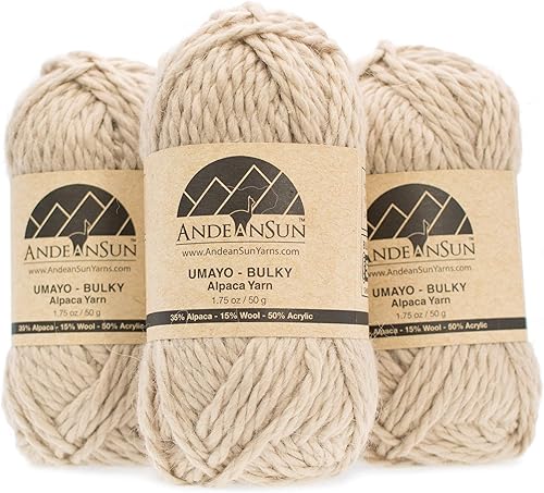 3 ovillos de lana de alpaca UMAYO para tejer al crochet y con agujas, 150 gramos, #2, #3 y #5