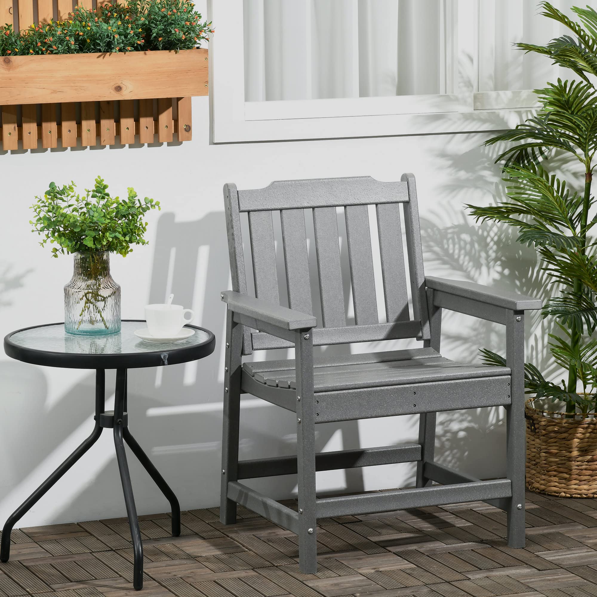 Patio Dining Chairs Set Of Heavy Duty All-Weather Wood-Like - Main Image