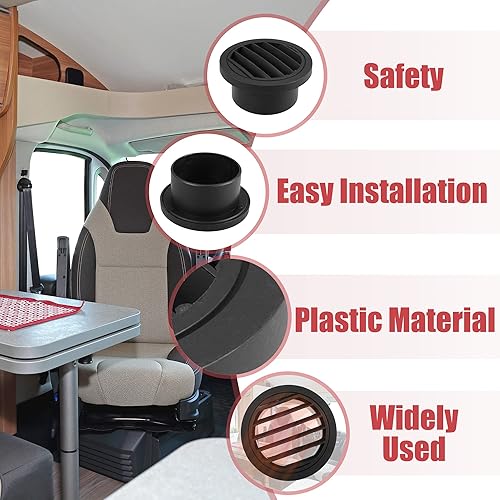 Miniatura 5 de X AUTOHAUX Salida de ventilación de aire caliente, calentador de conductos de plástico de 2.953 in, salida de ventilación de aire para automóvil,