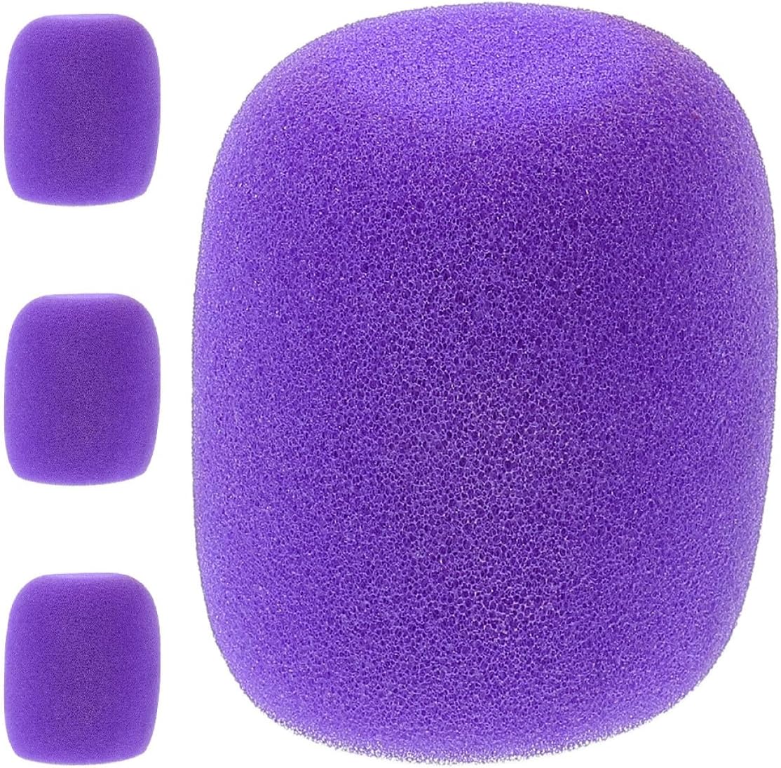 FOMIYES 4pcs Thickened Handheld Microphone Sponge Covers Washable Mic Windscreen Protectors Non-slip Microphone Sleeves for Ktv Stage and Conference Use (purple)