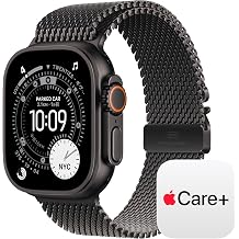 Apple Watch Ultra 3 GPS + Cellular Model - 49mm Black Titanium Case and Black Titanium Milanese Loop - Small + 2 Year Extension with AppleCare+ Theft and Lost Plan for Apple Watch Ultra 3