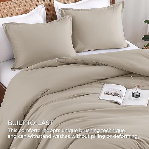 Miniatura 8 de Andency Juego de edredón tamaño Queen de trigo, juego de edredón de 3 piezas, ligero y esponjoso, ropa de cama de trigo vintage para todas las