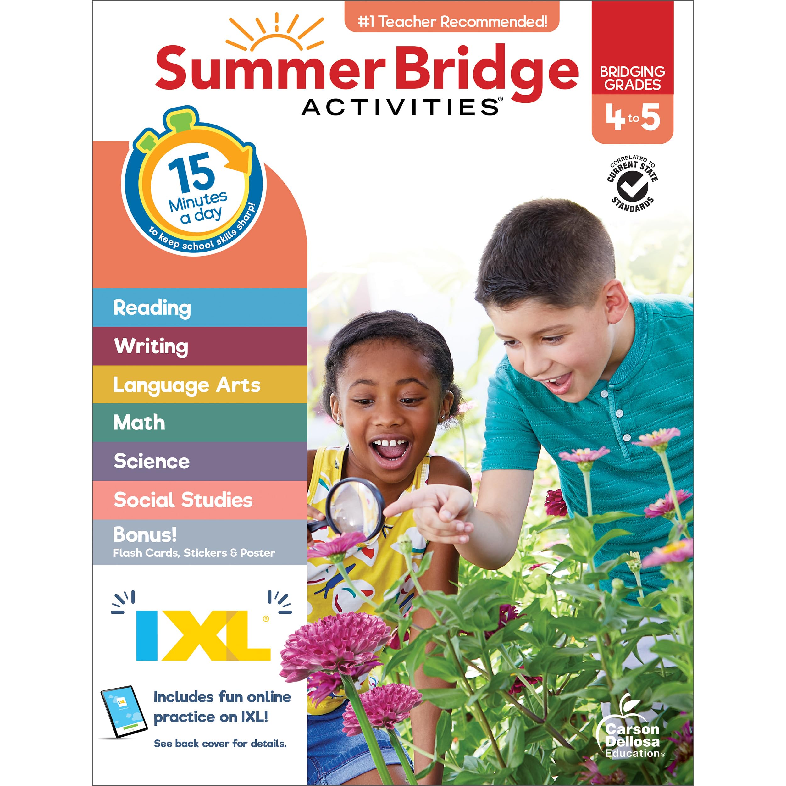 Summer Bridge Activities 4th Grade to 5th Grade Workbooks All Subjects, Math, Language Arts, Science, Social Studies, Fitness 5th Grade Workbooks All Subjects With Flash Cards, Stickers, eBooks & More