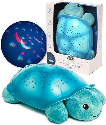 Cloud b Comforting Nightlight Star Projector w/ Soothing Sounds | Gentle Brightness | 3 Colors | Auto-Shutoff | Twinkling Twilight Turtle Aqua
