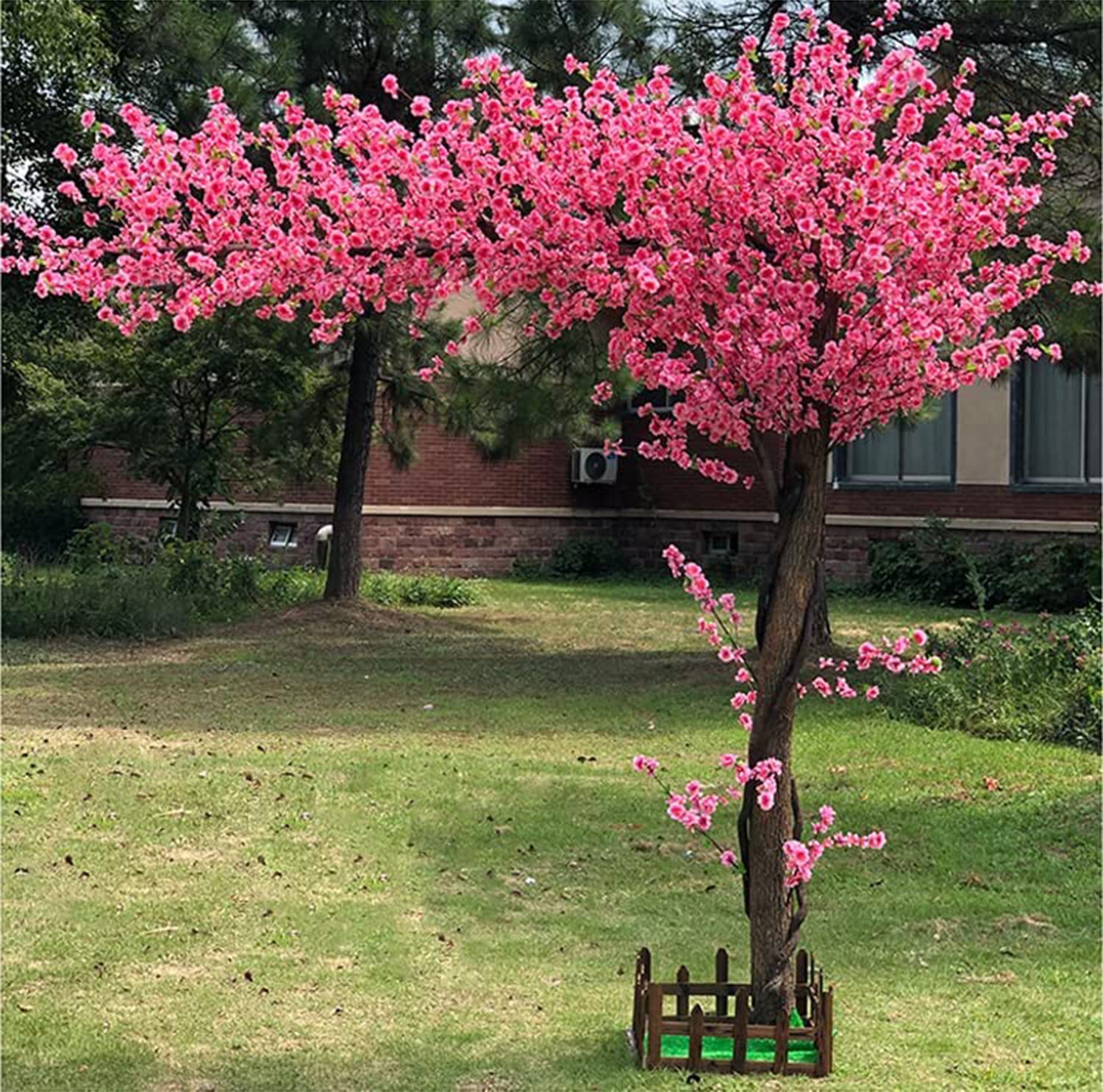 ZLZNX Fiore Artificiale Cherry Blossom Tree Viti Finte Fiori Fatti A Mano per La Casa, La Festa Nuziale, Il Giardino, L'Ufficio, La Decorazione Natalizia,Rosa,1.5m*0.80m