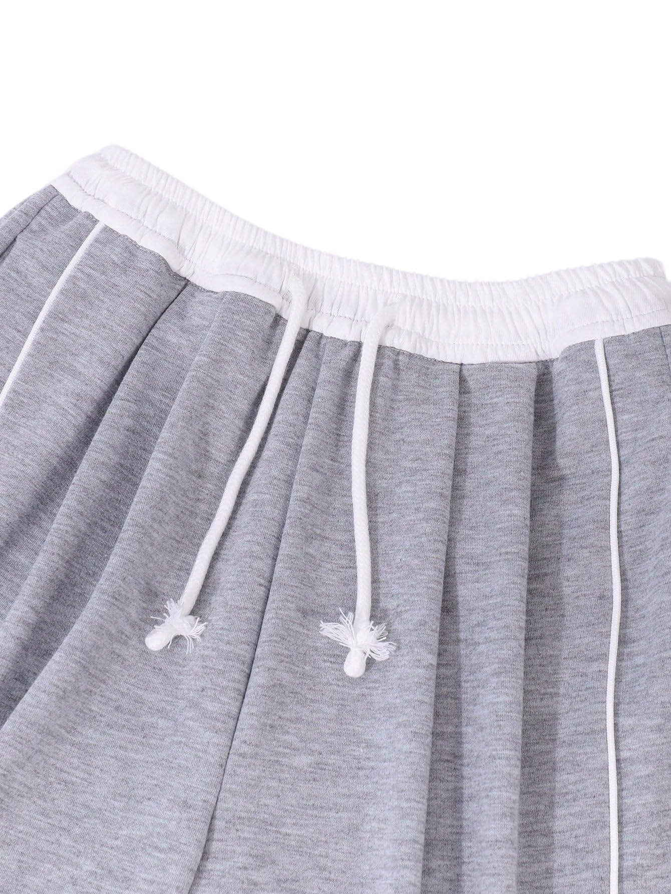 SweatyRocks Spodnie do biegania dla dziewcząt 122-152 Baggy spodnie młodzieżowe spodnie sportowe szerokie nogawki długie spodnie dziewczęce z gumowym ściągaczem na jesień modne spodnie dresowe