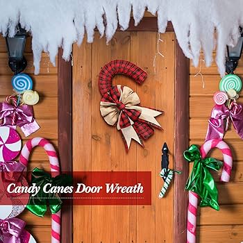 Amazon.com: 6 Pieces Christmas Candy Cane Shaped Wire Wreath