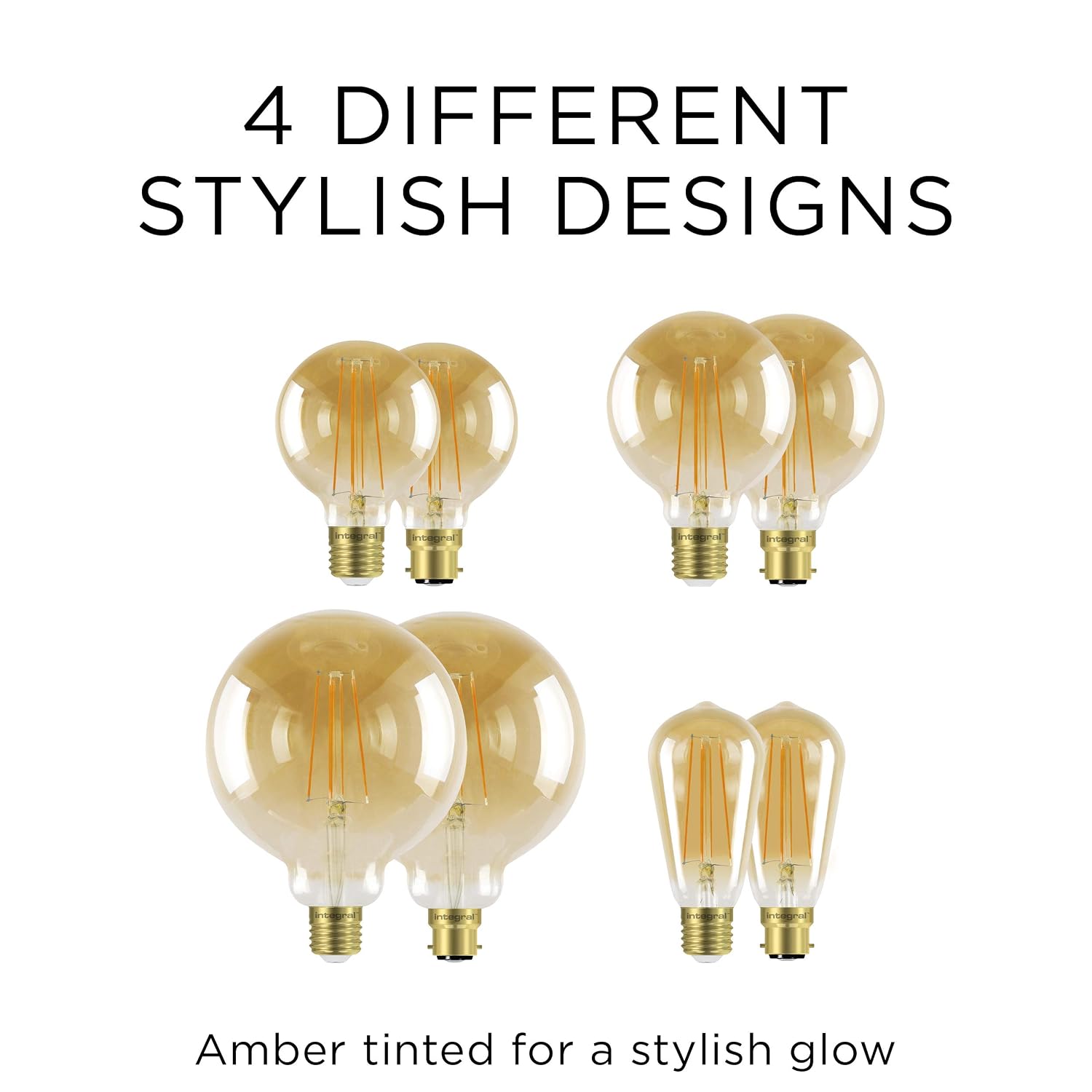 Integral ILST64B22D004 LED Filament Lamp B22 Bayonet Cap, amber - Image 5