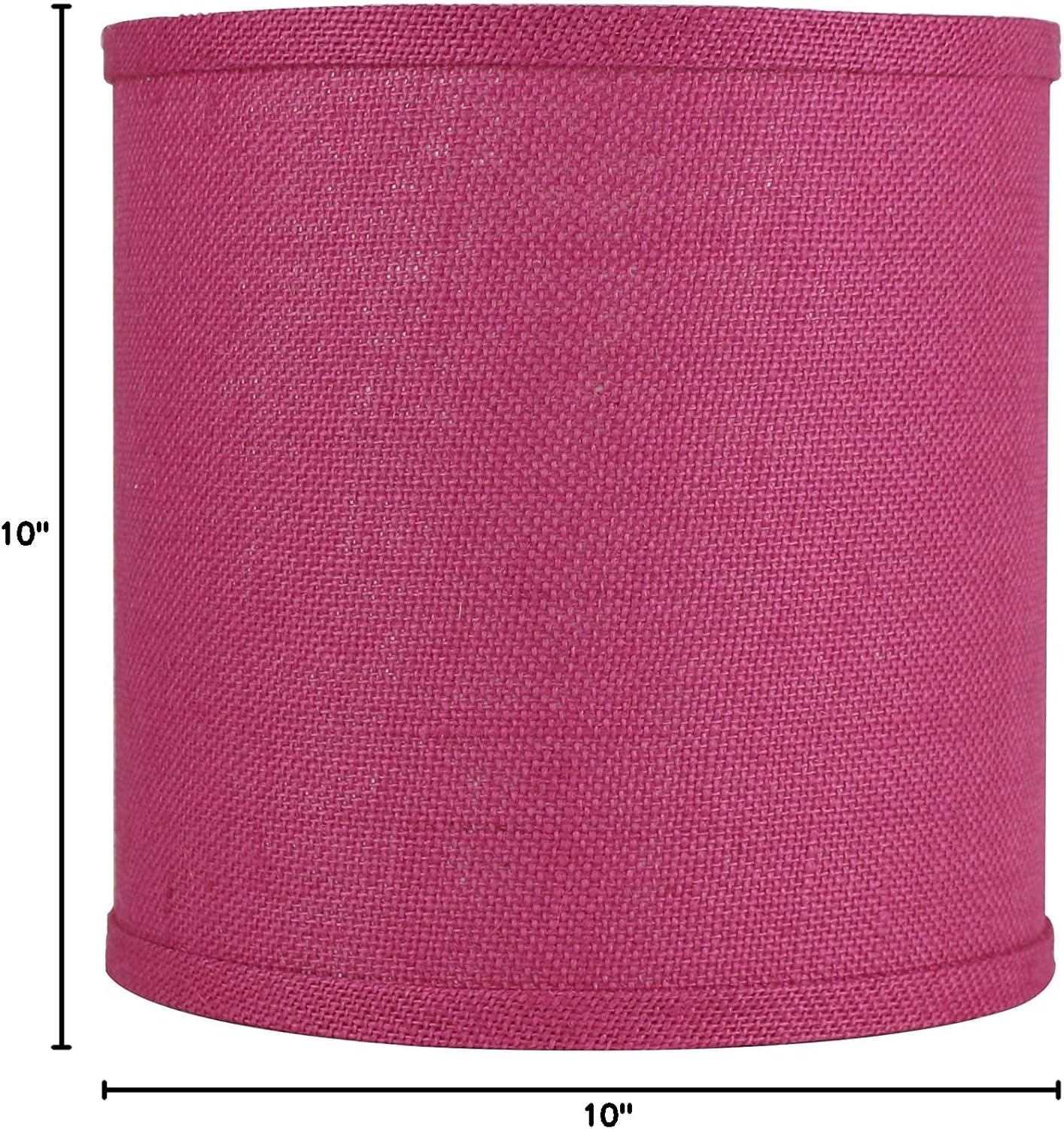 Urbanest Classic 10x10 inch Drum Burlap Fuchsia Lampshade