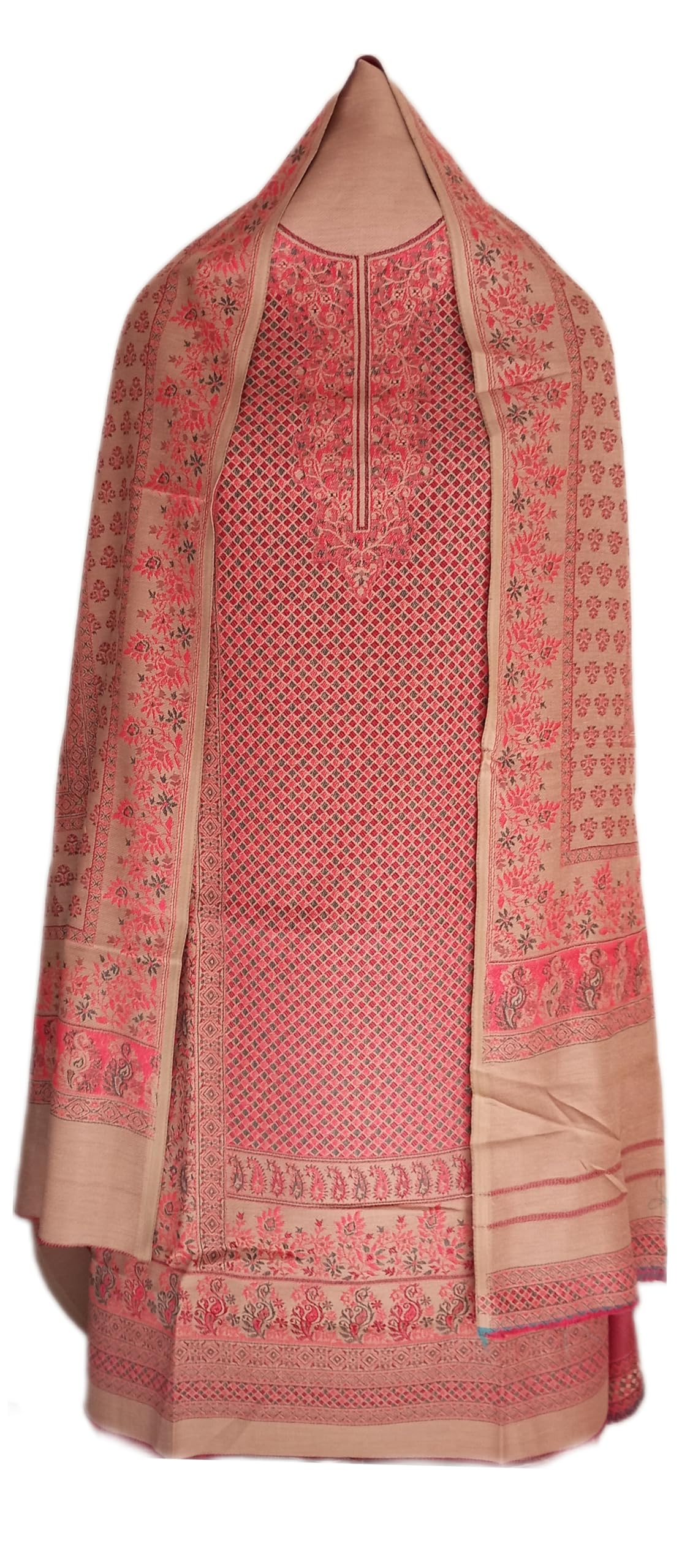 Latest Womens designer woolen suit for women with salwar and kashmiri shawl winter wear kani unstitched fabric set, stylish kurta pant set woollen dress material for women by pure pashmina wooltex-picture-28