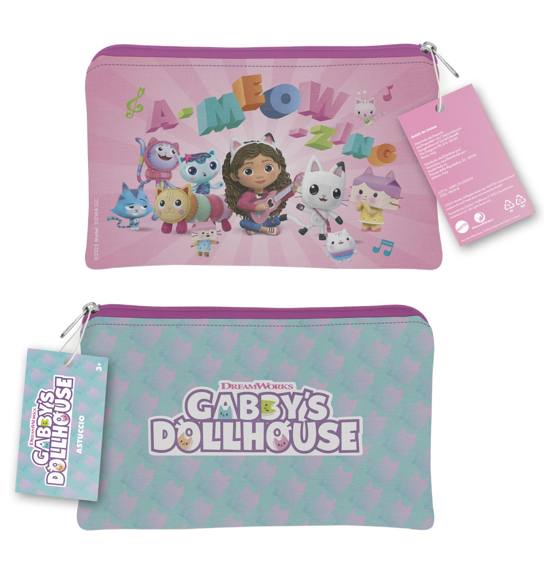 Mattel Gabby´s Dollhouse Uno Calza 2026, Uno Junior, Astuccio, Borsetta, Gioco, Album Figurine e bustina, JNB77