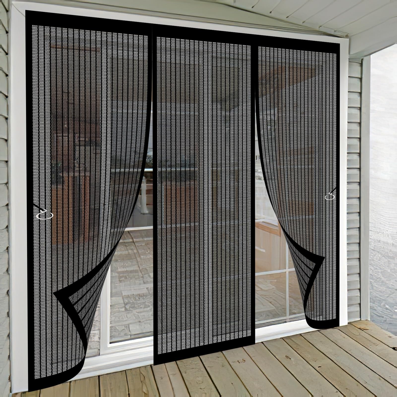 Stgao Black Magnetic Fly Screen Door 167 X 212 Cm Keeping Out Flies & Bug, Keep Fresh Air In Fly Screen Door Hundreds Of Sizes For Balcony/Children's Room,