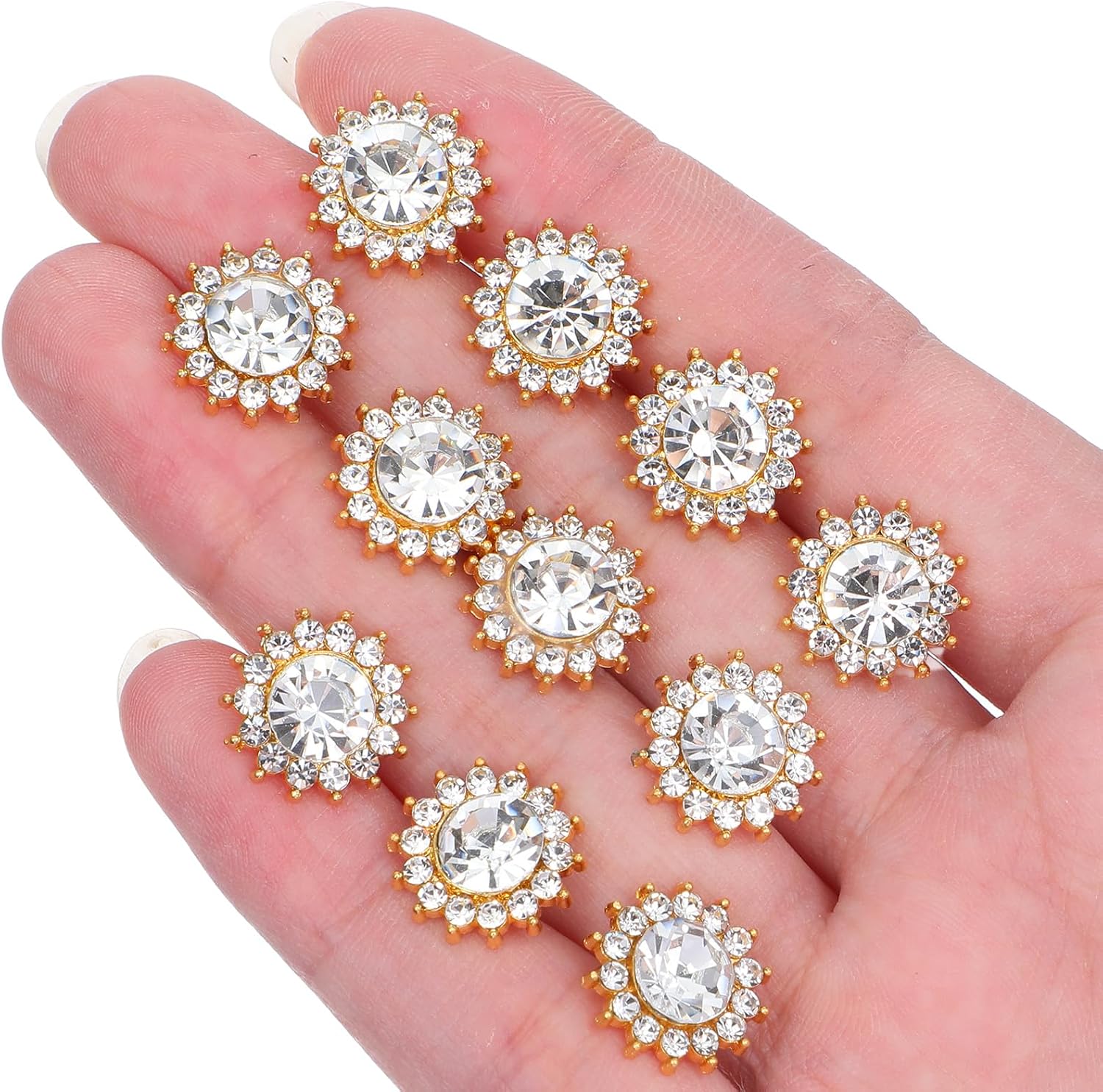 15 Pcs Diamond Pins for Bouquets Flower Decoration Pins Gold for Flower Bouquets Diamond Head Flowers Straight Pin Corsage Boutonniere Pin for Wedding Jewelry Ornaments DIY Craft Sewing