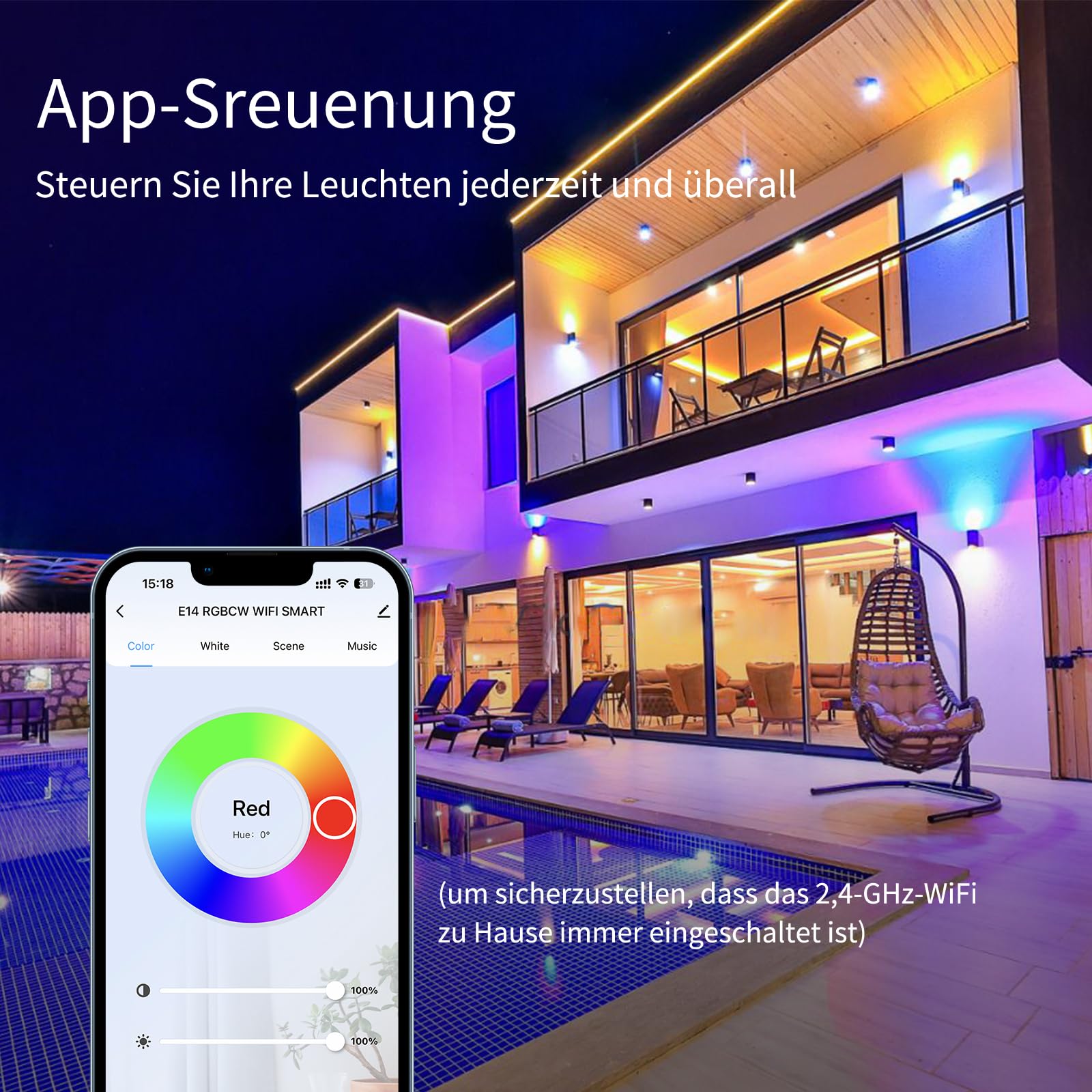 I-SHUNFA WI-FI Smart E14 RGB Led Glühbirne,4W,400LM AC 230V | Farbwechsel mit Musiksynchronisation Lampen, 16 Millionen DIY-Farben,Multicolour Dimmbar (3 Stück, Milchig Weiß)