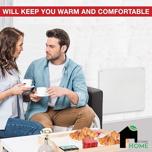 Miniatura 7 de EconoHome Panel de calentador de espacio para montaje en pared, calentador de convección a prueba de salpicaduras de 250 vatios con termostato,
