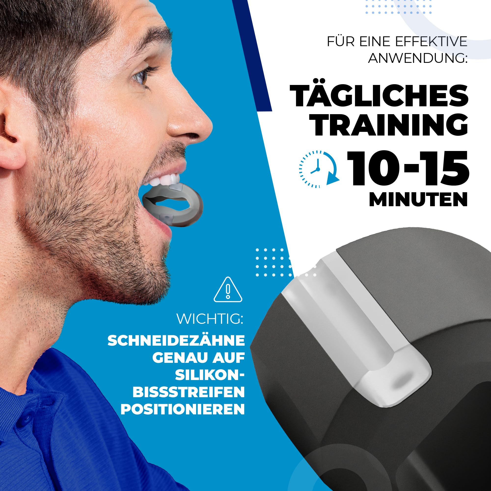 Jawline Entraîneur de mâchoire pour raffermir le visage et réduire le double menton / avec plan d'entraînement / entraînement musculaire masticatif pour hommes et femmes / 3 niveaux de