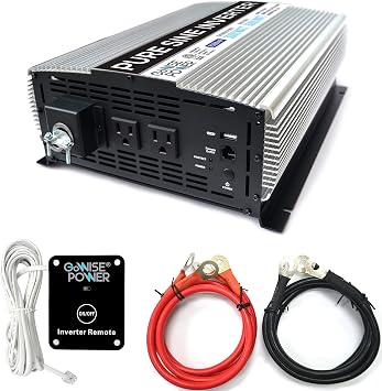 GoWISE Power PS1006 3000W Pure Sine Wave Power Inverter/Hardwire Terminal, Updated Model, 1 Pack