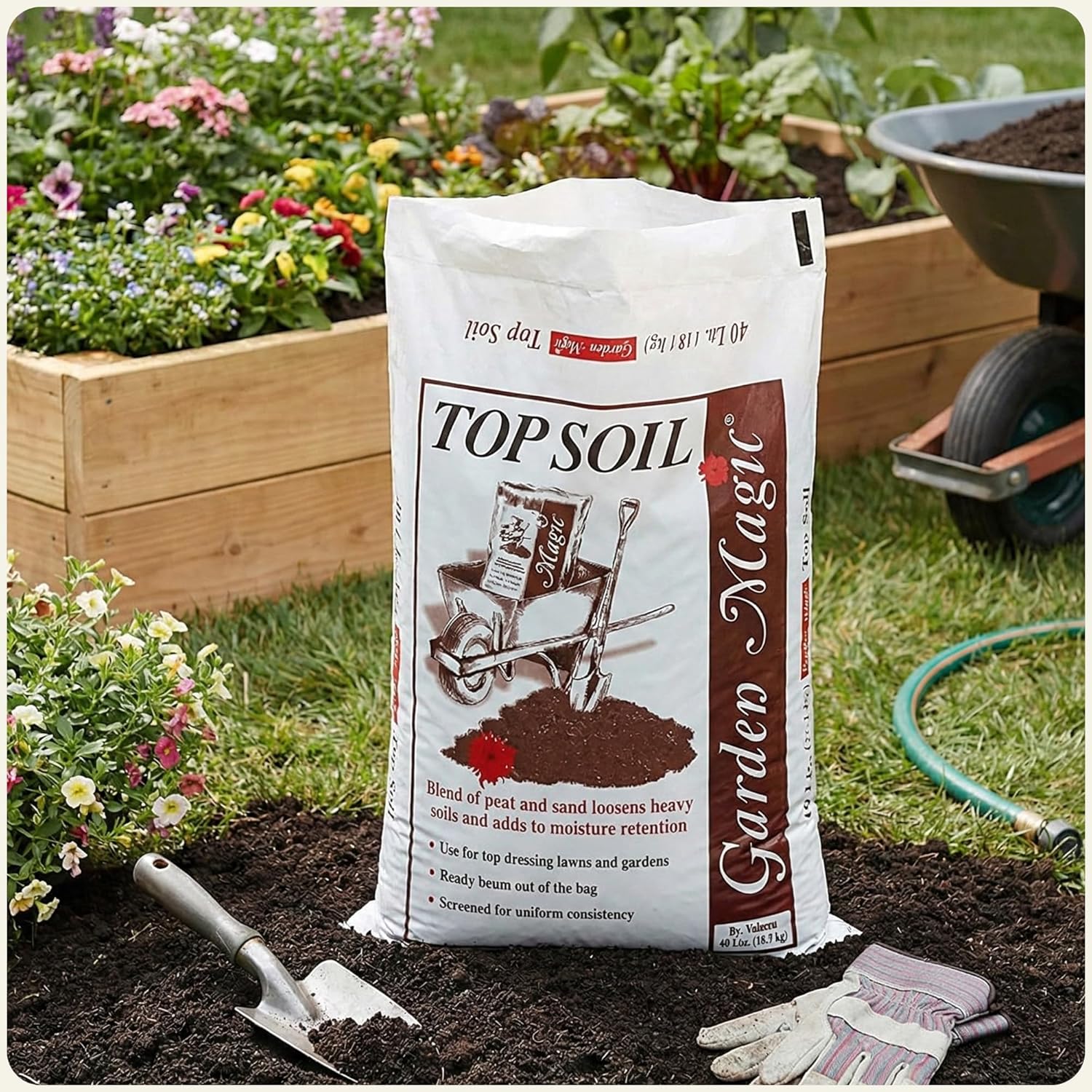 Michigan Peat 40 Pound Bag Garden Magic Organic Planting Potting Top Soil Blend Mix for Indoor and Outdoor Gardening and Landscapes, White