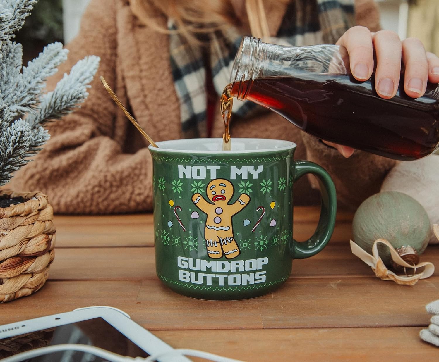 Silver Buffalo Shrek Gingerbread Man Not My Gumdrop Buttons Ceramic Camper Mug | Large Coffee Cup For Tea, Espresso, Cocoa | Holds 20 Ounces - Image 4