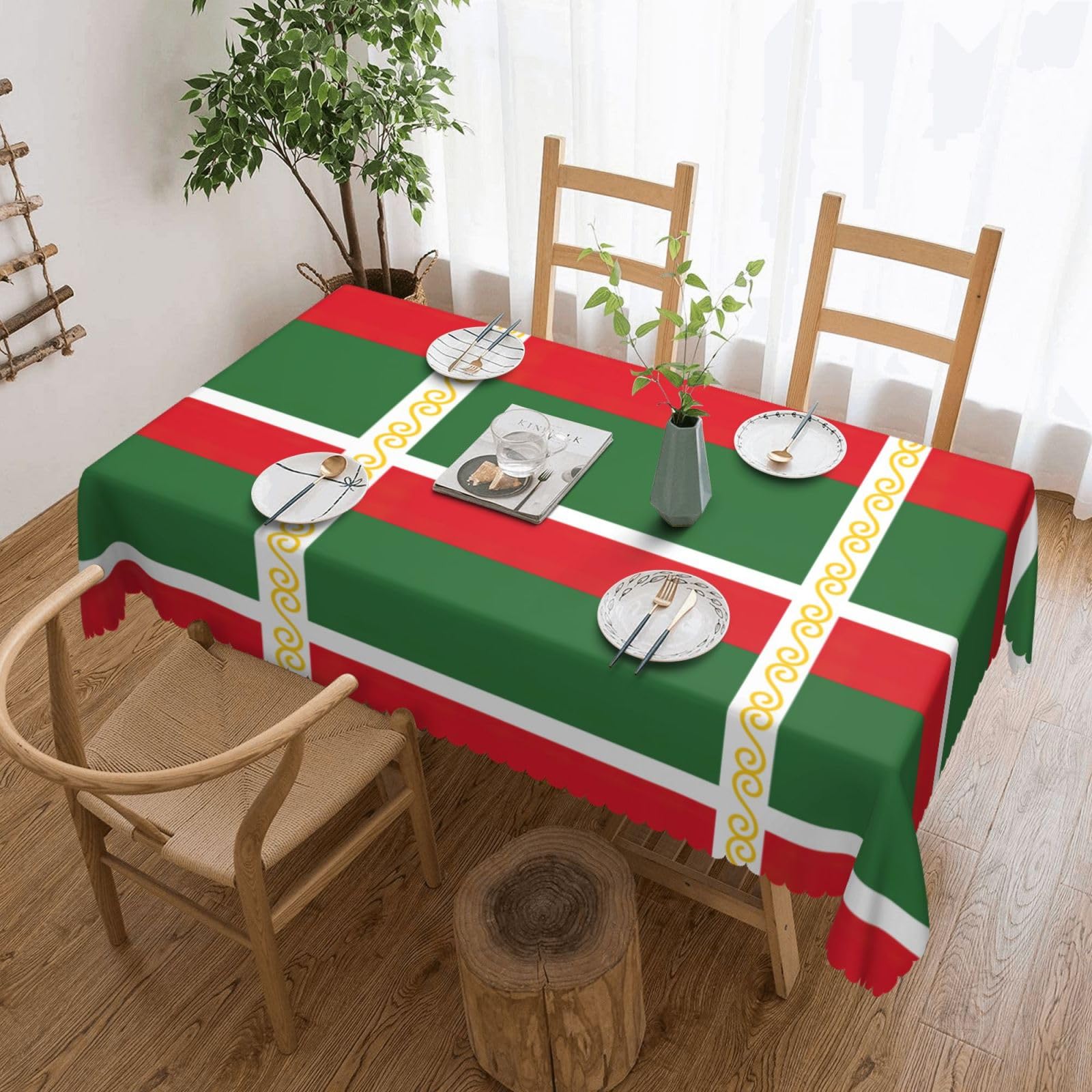 Nappe de table République tchétchène rectangulaire en tissu imprimé pour repas et buffets