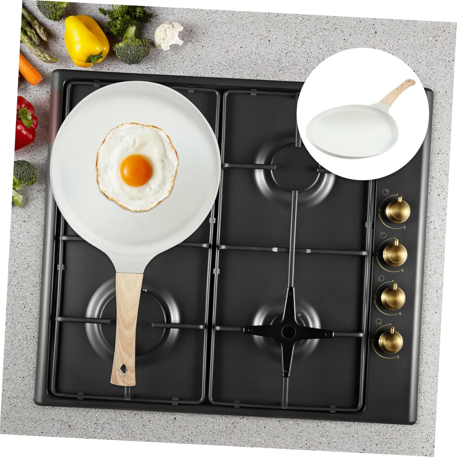 VICASKY Non Stick Stone Coated Skillet Pan for Eggs and Steak Even Heat Distribution Comfortable Grip Compatible with Gas and Induction Cooktops Versatile Breakfast Frying Pan