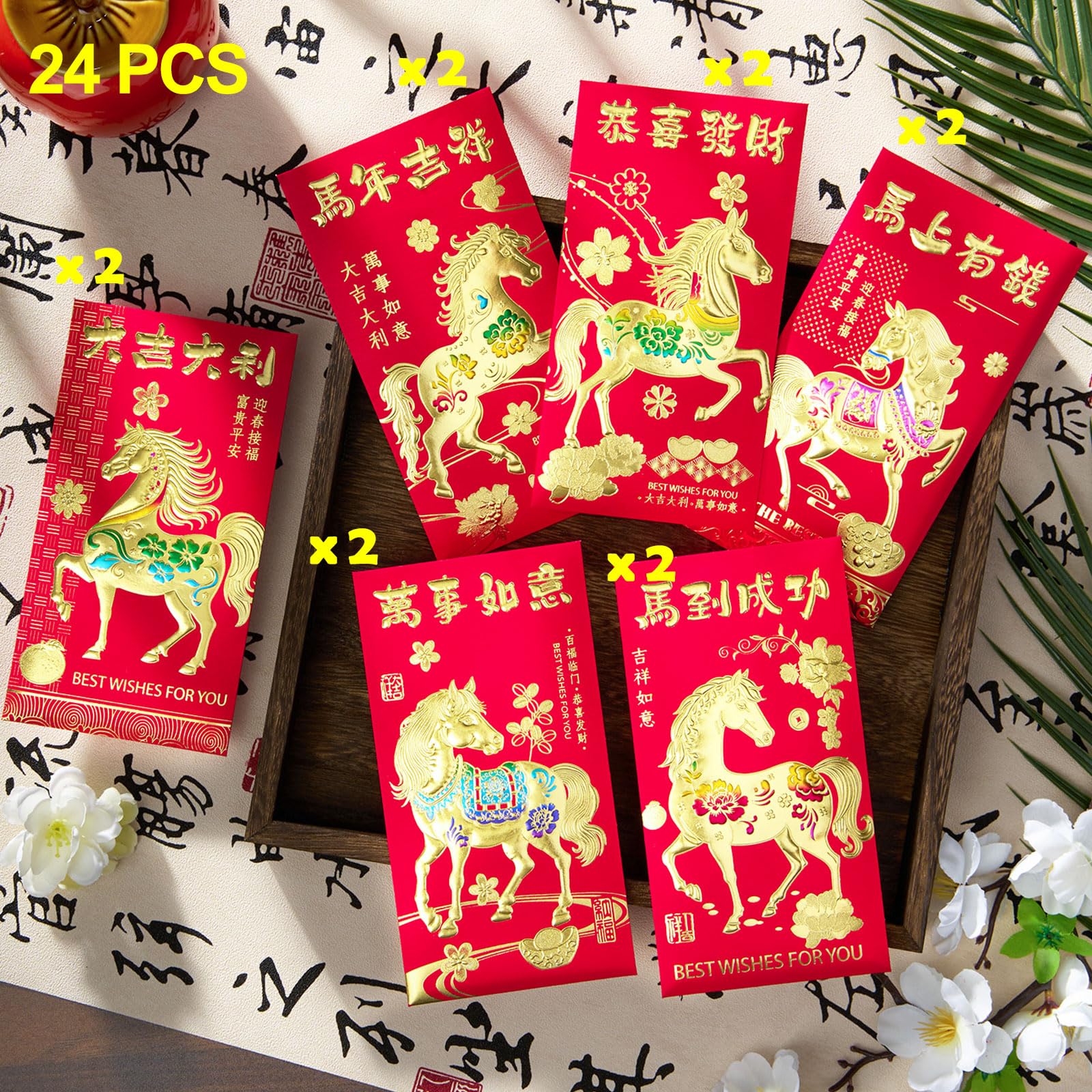 Briefumschläge für chinesisches Neujahrsfest 2025, Schlange, niedlich, 3D, Mondneujahr, Glücks-Geldumschläge, Hong Bao, rote Tasche für Jahr, Frühlingsfest, Geschenke, 24 Stück