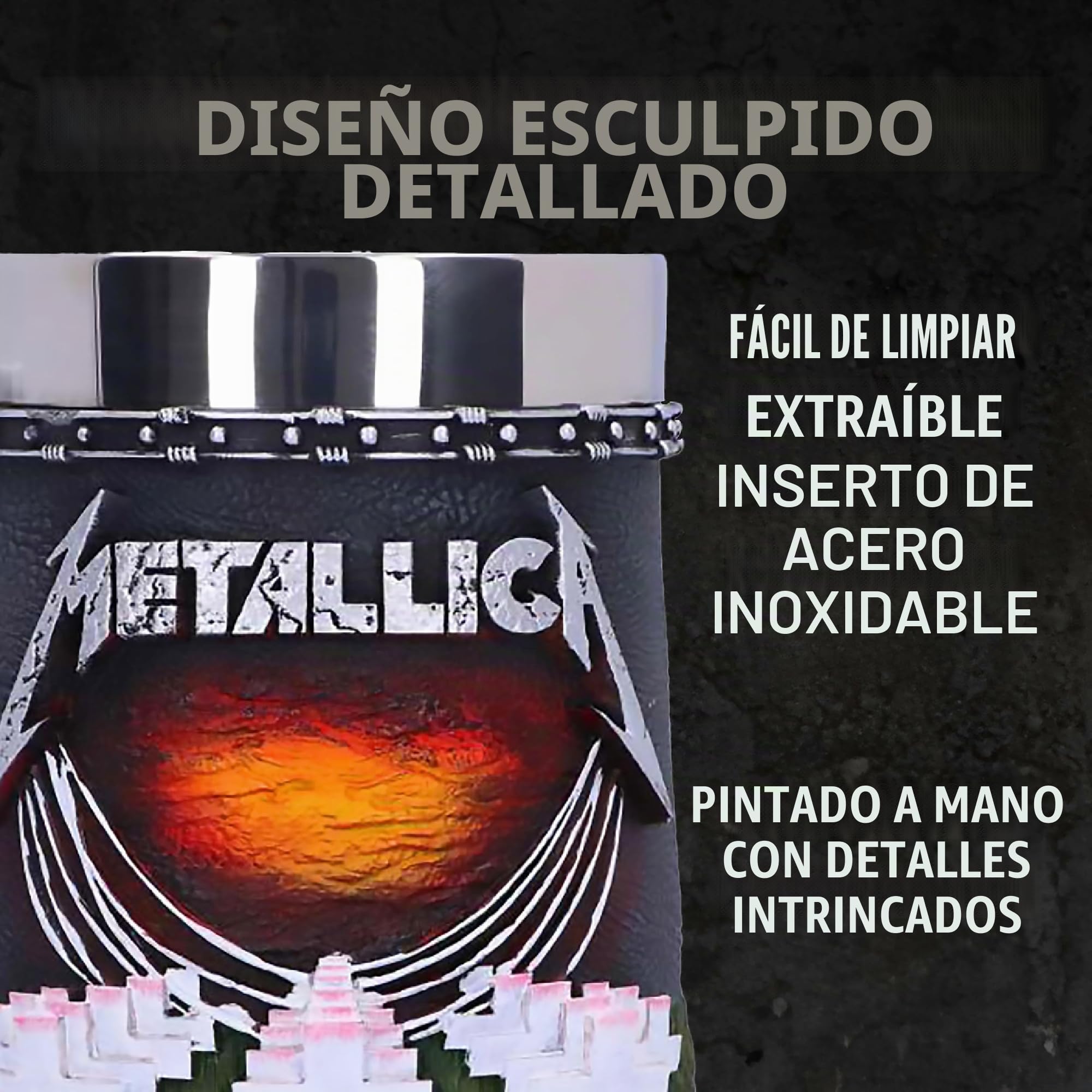 Nemesis Now Metallica-Master of Puppets - Jarra de resina, color negro