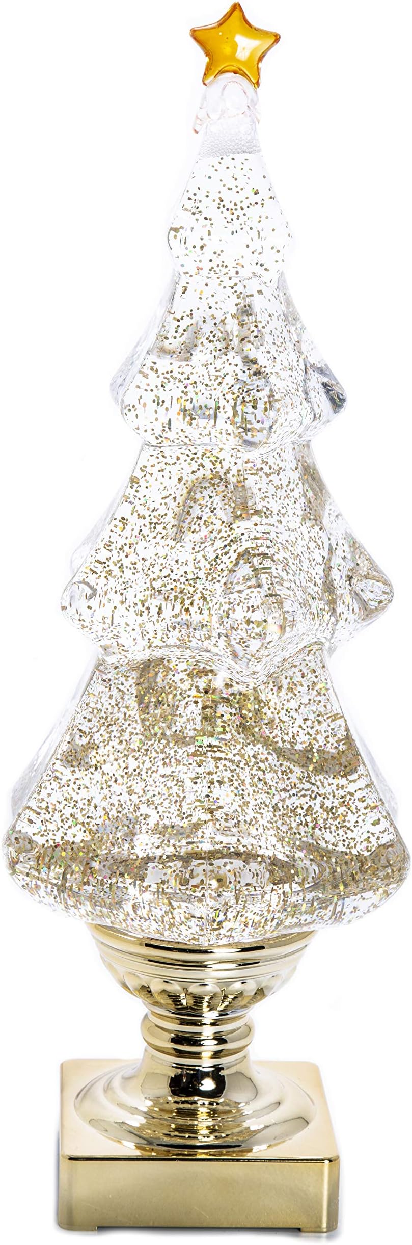 ReLIVE 14" LED Lighted Blowing Glitter Lantern Christmas Tree - Gold