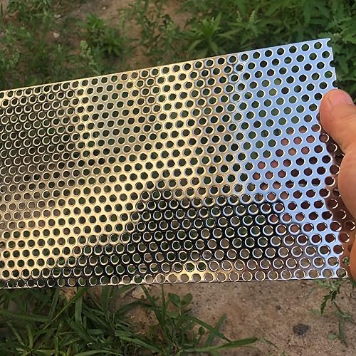 Miniatura 3 de FengYoo Hojas de metal perforadas, hojas expandidas y perforadas, hoja de acero inoxidable perforada, agujero de 0.2 pulgadas (aproximadamente