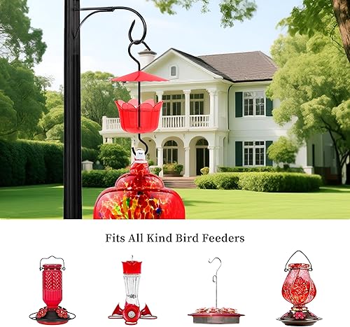 Miniatura 37 de Foso de hormigas para comederos de colibríes, comedero de colibríes para ganchos colgantes al aire libre, 1 ganchos con 1 cepillo, rojo Plástico