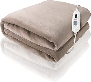 Ufesa Softy Plus Manta Térmica Eléctrica, Manta Eléctrica Cama Grande, 180x140cm, 120W, Ultrasuave, 3 Niveles de Temperatura, Apagado Automático, Protección Sobrecalentamiento, Lavable, Marrón