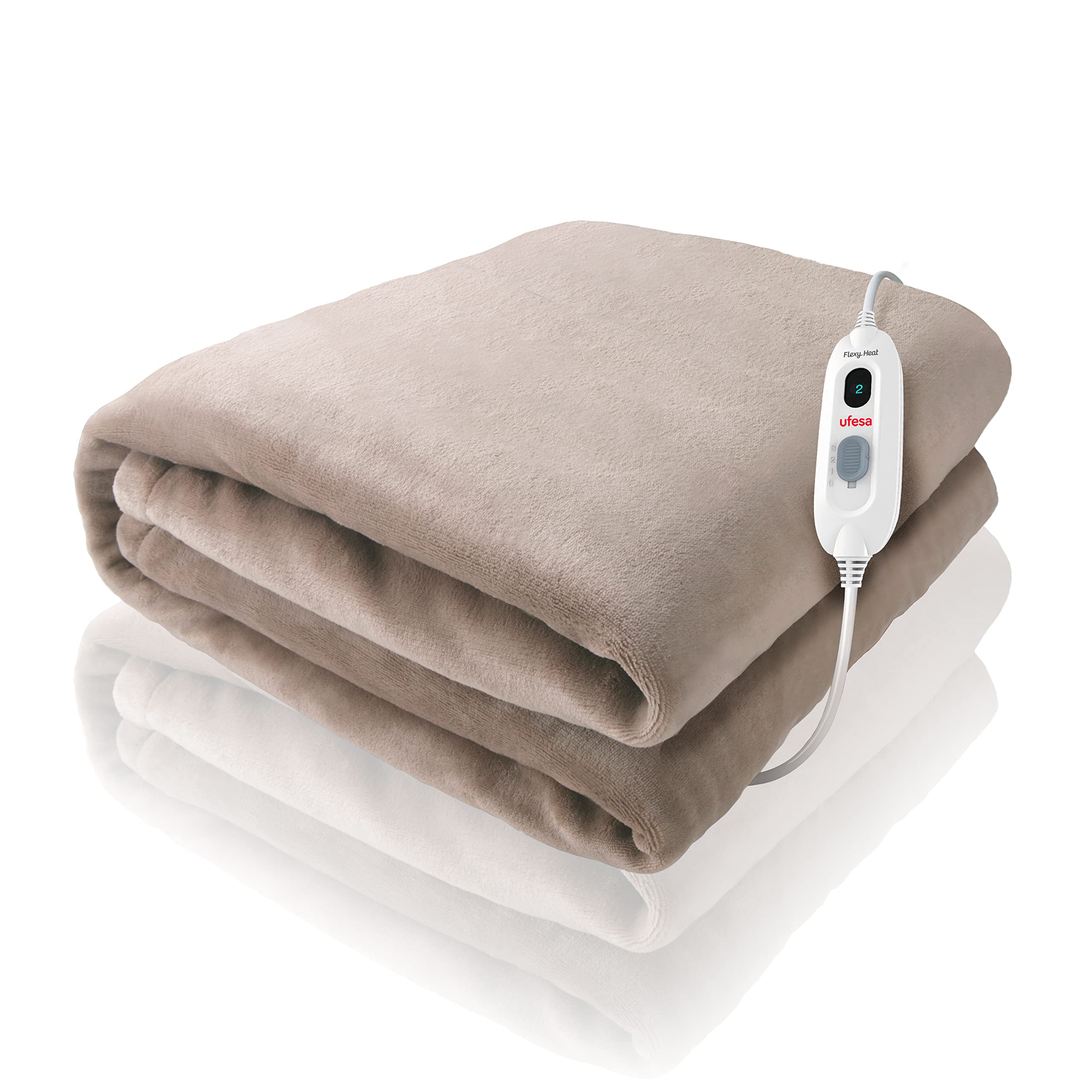Ufesa Softy Plus Manta Térmica Eléctrica 180x140cm, 120W, Ultrasuave, 3 Niveles de Temperatura, Apagado Automático, Lavable