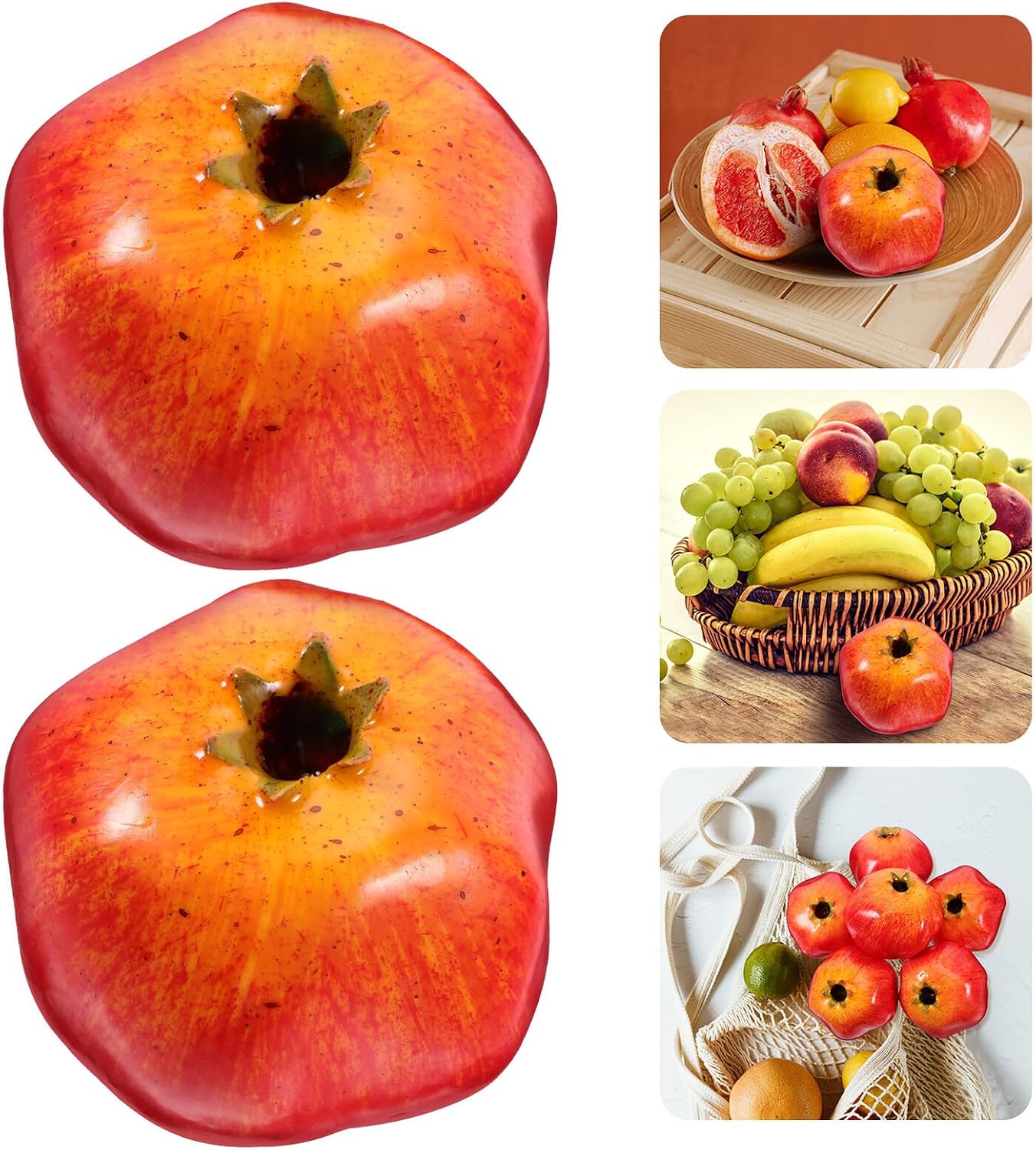 Homoyoyo Lifelike Artificial Fruit Model 6pcs Weighted Foam Faux Home Kitchen Decor Photo Prop Creative Vivid Ornament
