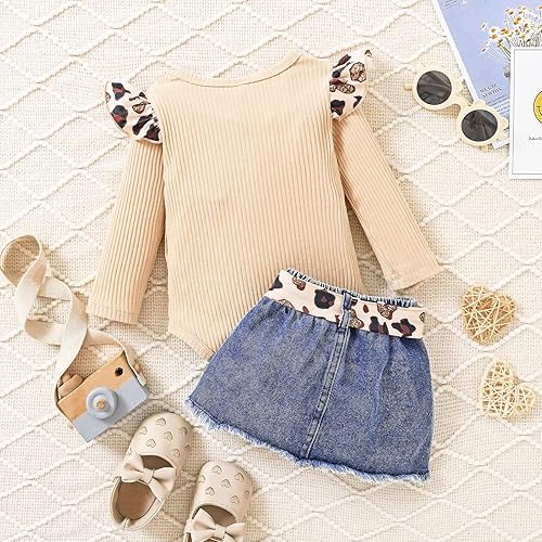 Miniatura 7 de CETEPY Ropa de bebé niña recién nacida manga larga con volantes mameluco pantalones cortos pantalones de leporad diadema trajes para bebés