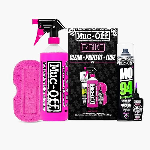 Muc-Off Kit de limpieza y lubricación de eBike - Kit de limpieza de bicicletas, kit de mantenimiento de bicicletas para bicicletas eléctricas,