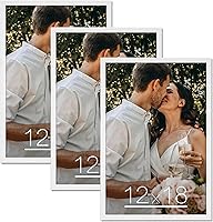 Vista 62 de Dark Brown 12x18 Frame Set of 3 - Rustic Woodgrain 12 x 18 Poster Frame with Plexiglass for Wall Gallery Display, 12x18 Picture Frame for Puzzles