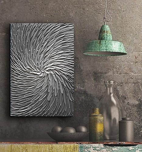 Vista 7 de YaSheng Art - Pintura al óleo pintada a mano sobre lienzo con flores blancas, pintura moderna para decoración interior del hogar, imagen de arte