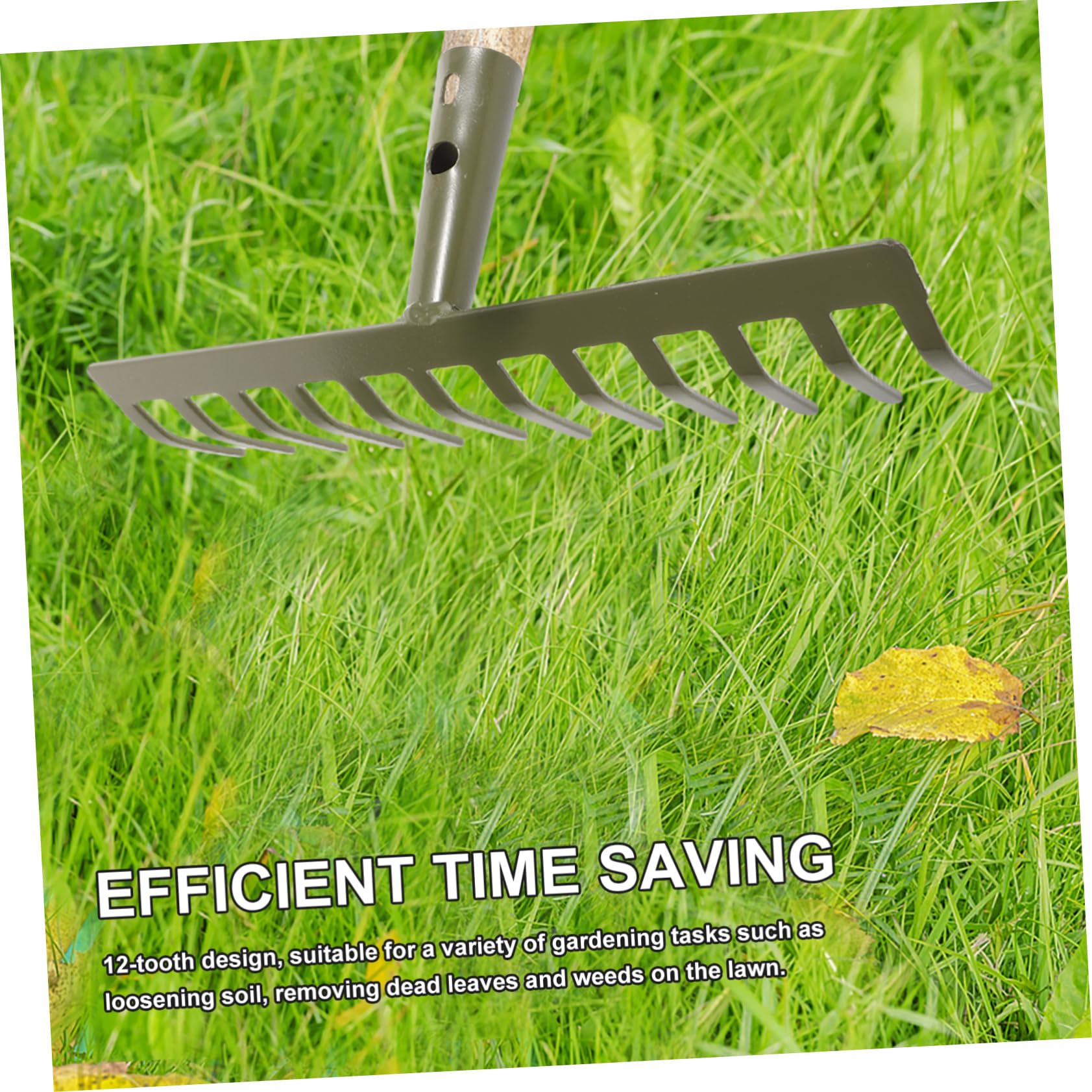 HOMSFOU 2stücke Mini Gartenrechen Aus Metall Ersetzbarer Handrechen Für Garten Und Zähne Zum Jäten Und Lockern des Bodens Ergonomischer Griff Für Optimalen Komfort