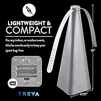 Vista 5 de Treva Ventilador de insectos, disuasorio de moscas con cuchillas holográficas para limpiar insectos, mosquitos y moscas, ventilador de mosca Plateado