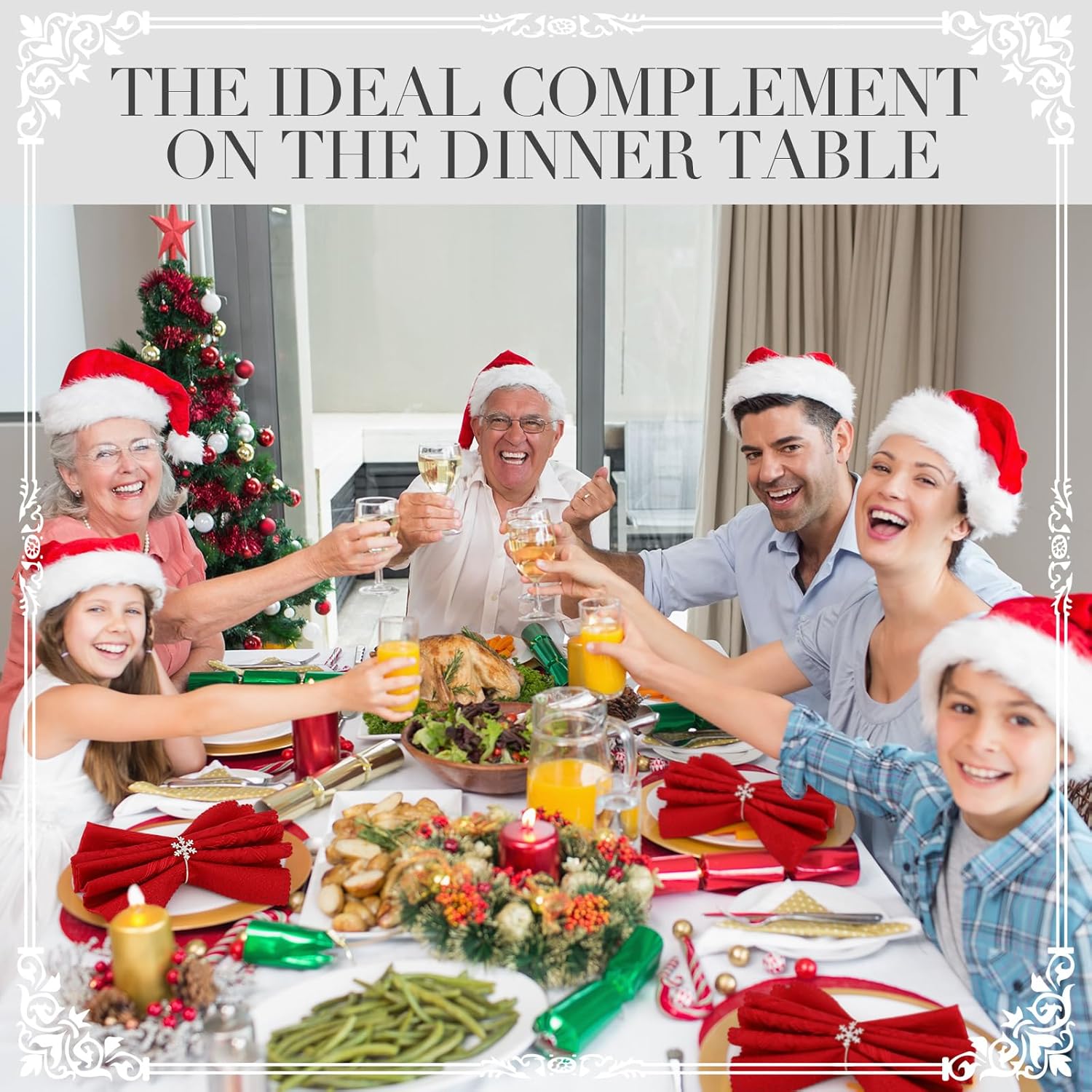 Zhehao 24 Pcs Christmas Snowflake Napkin Rings Crystal Napkin Holders Set Metal Napkin Buckles Rhinestone Serviette Buckle for Xmas Thanksgiving Wedding Party Holiday Dinner (Silver)
