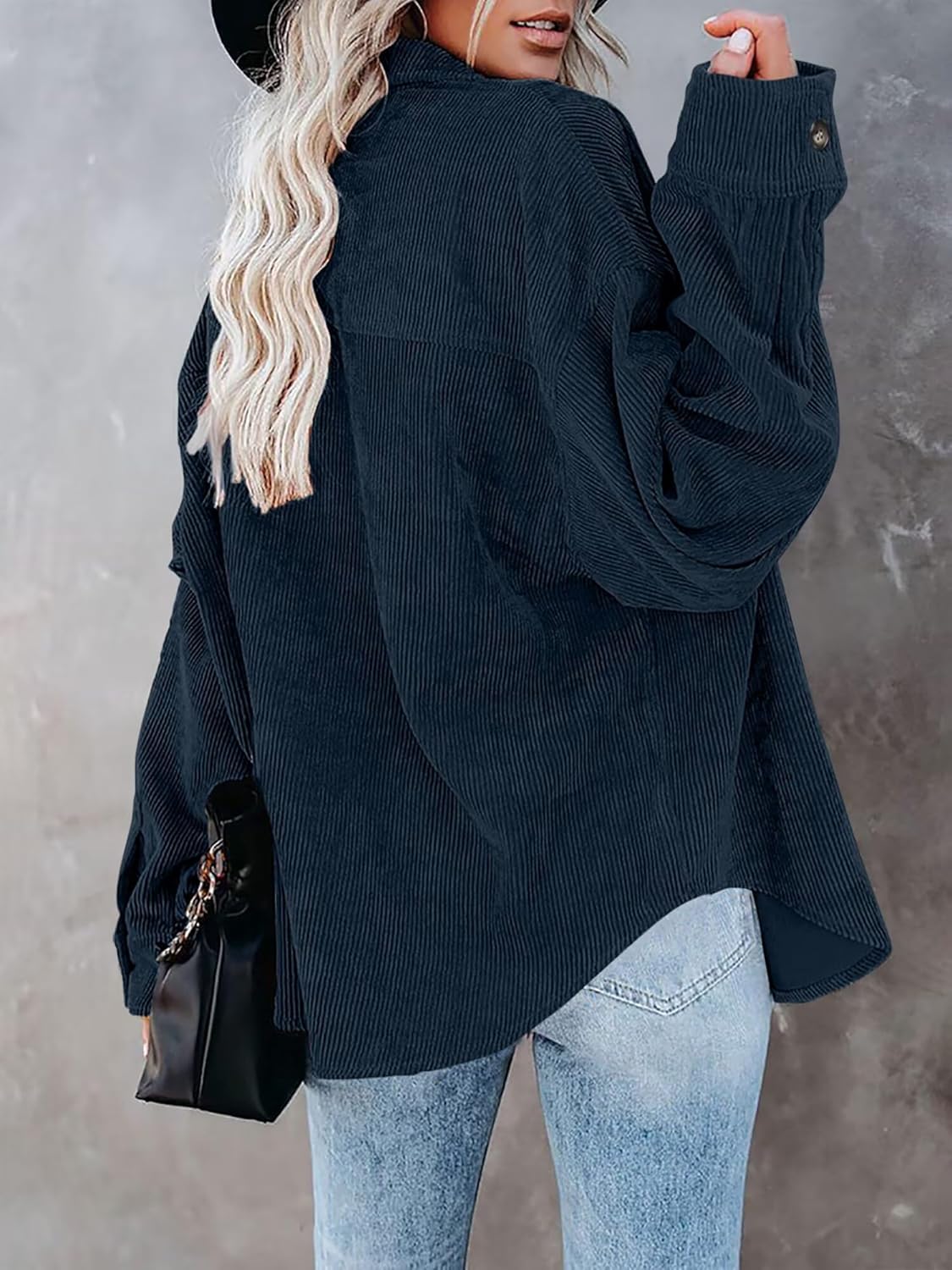 Women's Brushed Plaid Shirts Long Sleeve Flannel Lapel Button Down Cardigan Boyfriend Shacket Jacket Coats - Image 4