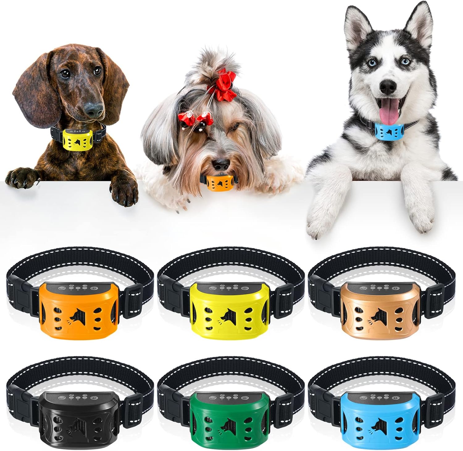No Bark Collars For Small Dogs Amazon.com : 6 Pcs Dog Bark Collar Rechargeable No Bark Collars for