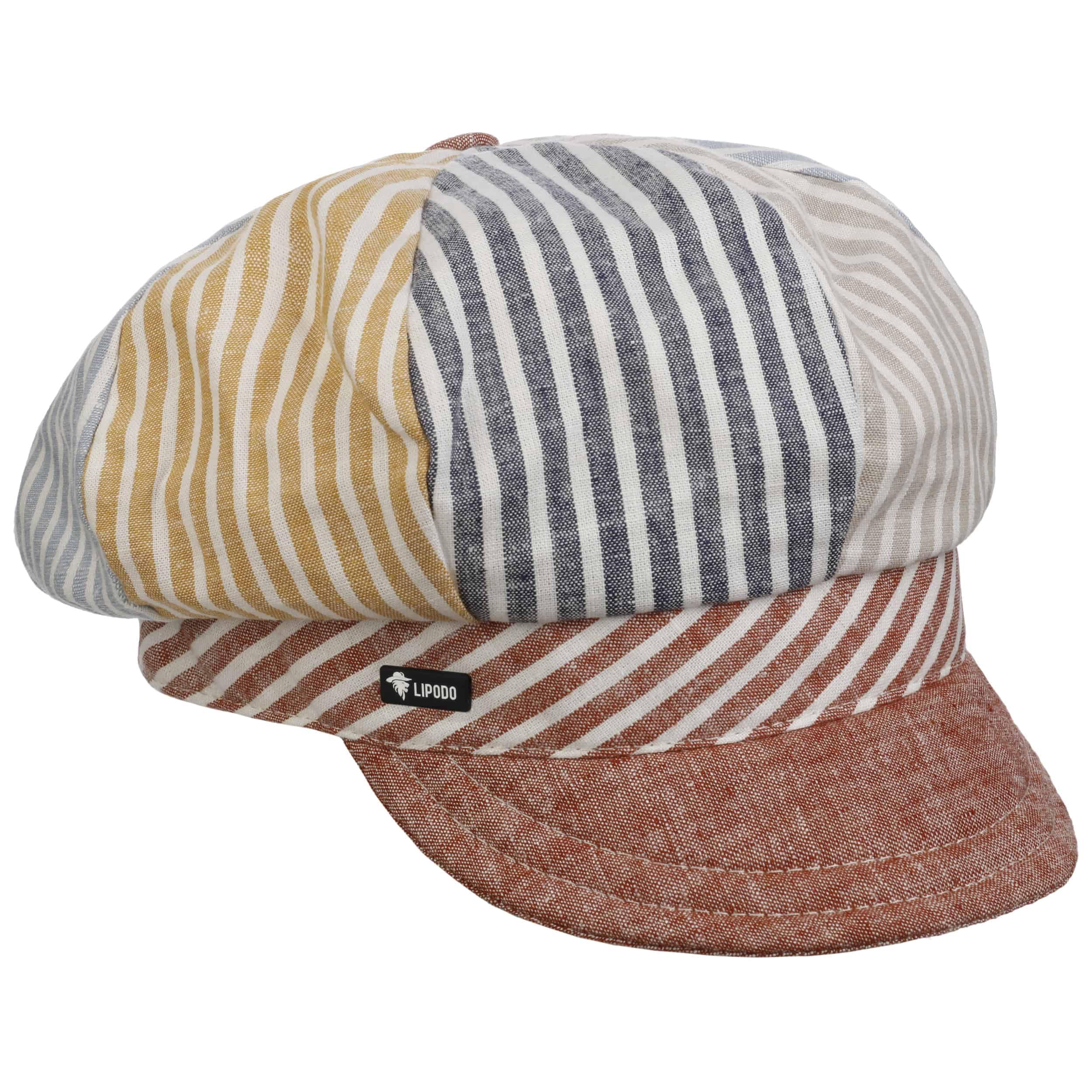 Lipodo Multicolour Stripes Ballonmütze Schirmmütze Made in Italy Damen Frühling Sommer
