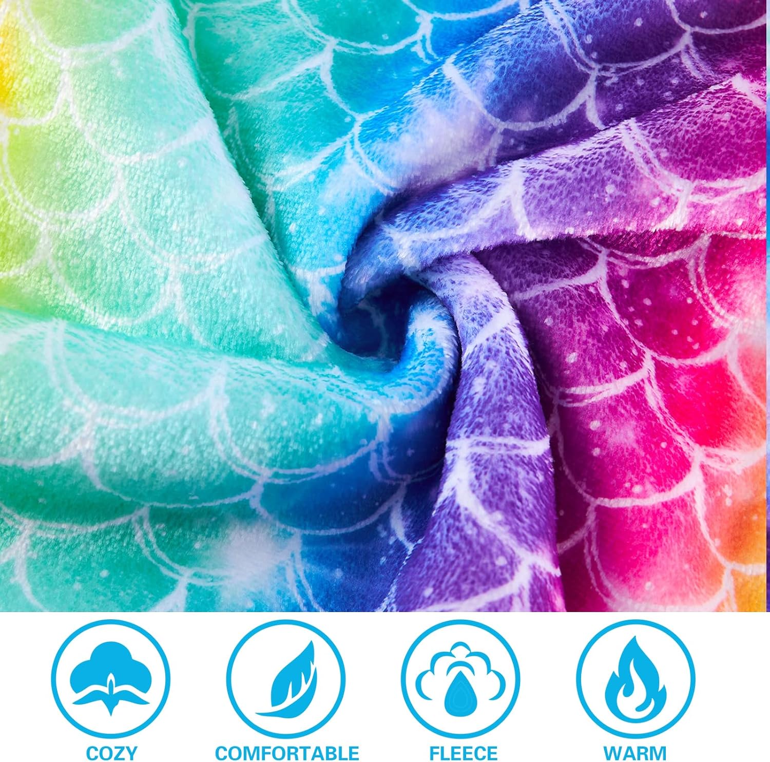 Funnycokid Girls Robe Kids Hooded Bathrobe Zip Fleece Fuzzy Soft Pajamas Plush Sleepwear 4-14 Years - Image 6