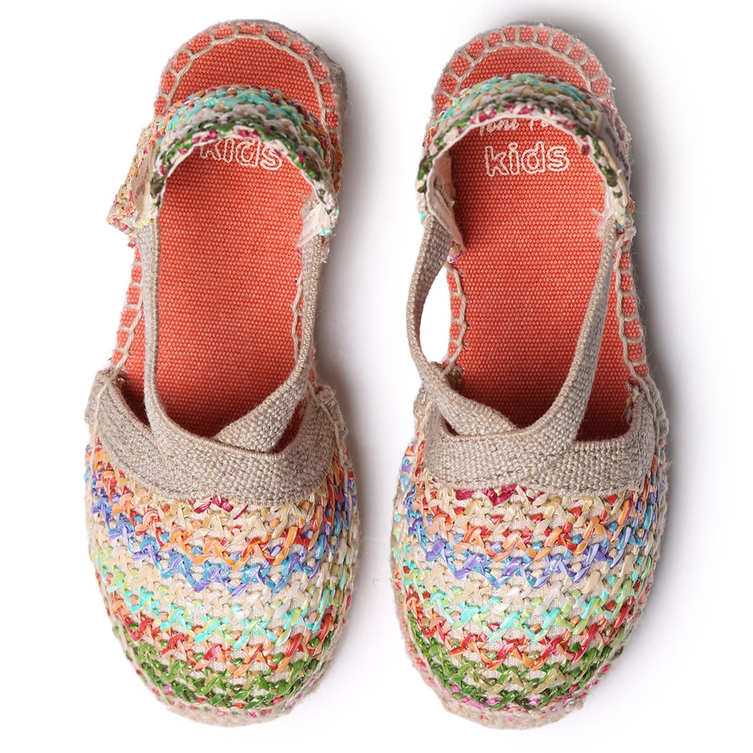 Toni Pons Edita - Espadrillas da Bambino realizzate in Rafia Multicoloree.
