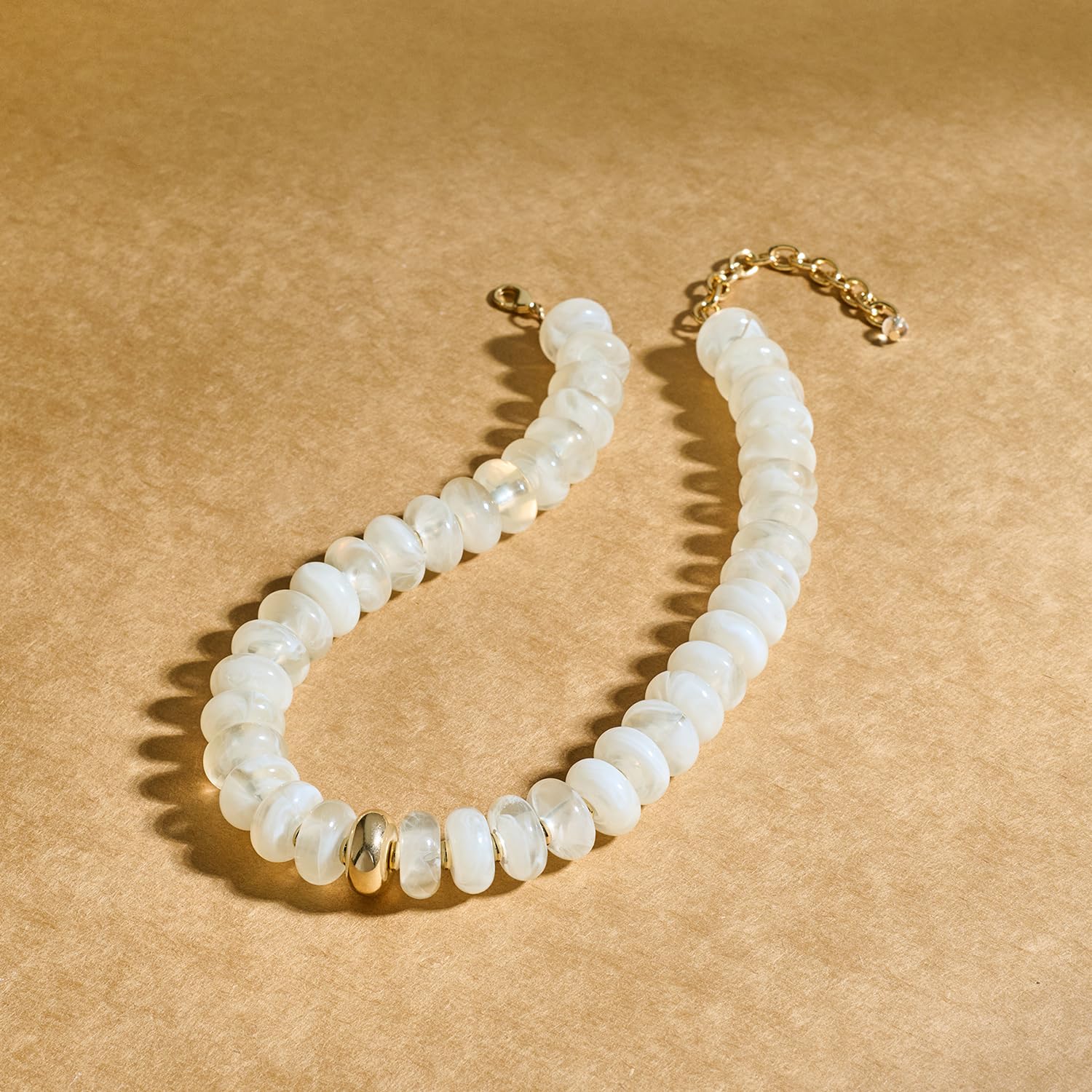 LILIE&WHITE Colorful Chunky Beaded Necklaces for Women Beach Choker Necklace Rainbow Resin Statement Necklace Jewelry Gift for Women - 5