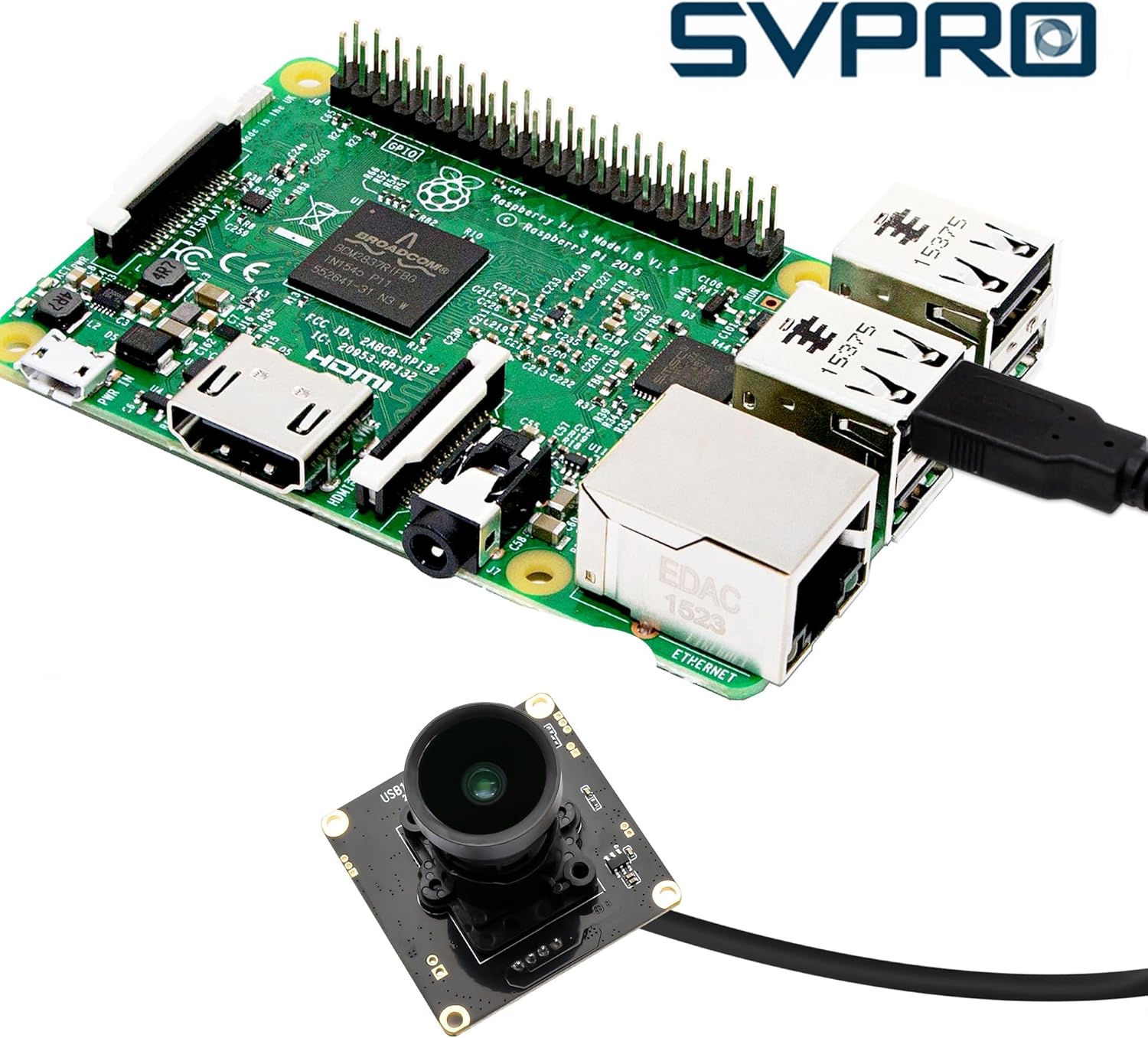 SVPRO 1080P Low Light USB Camera Module, 0.0001 Lux Starlight Webcam Board, M16 Lens, F1.0, 110 Degree Wide Angle Without Distortion, USB Plug & Play for Windows, Linux, Android, MacOS