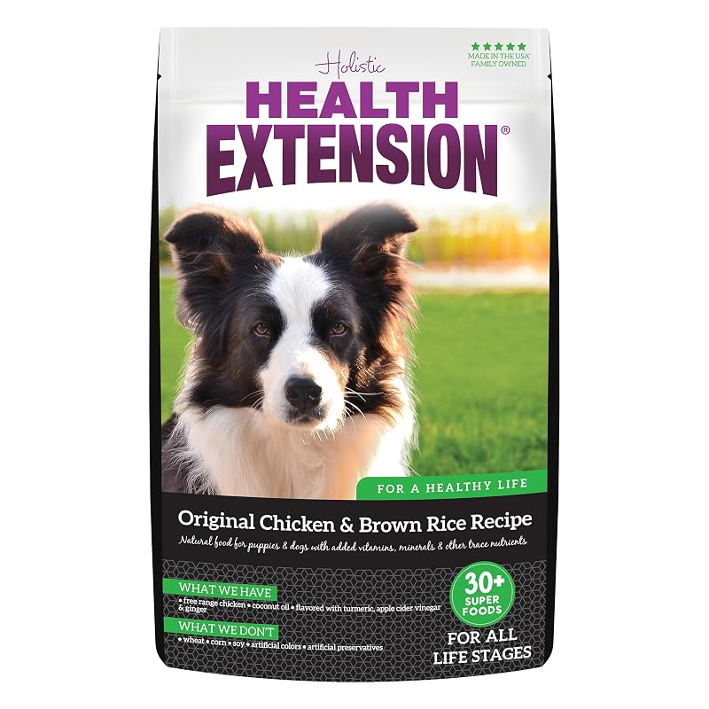 Ração seca para cães Health Extension Original Chicken & Brown Rice com frango desossado, 454 g