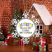 Vista 5 de Adornos para árbol de Navidad con autismo que ve el mundo diferente, rompecabezas para autismo, decoración de árbol de Navidad, recuerdo, conciencia