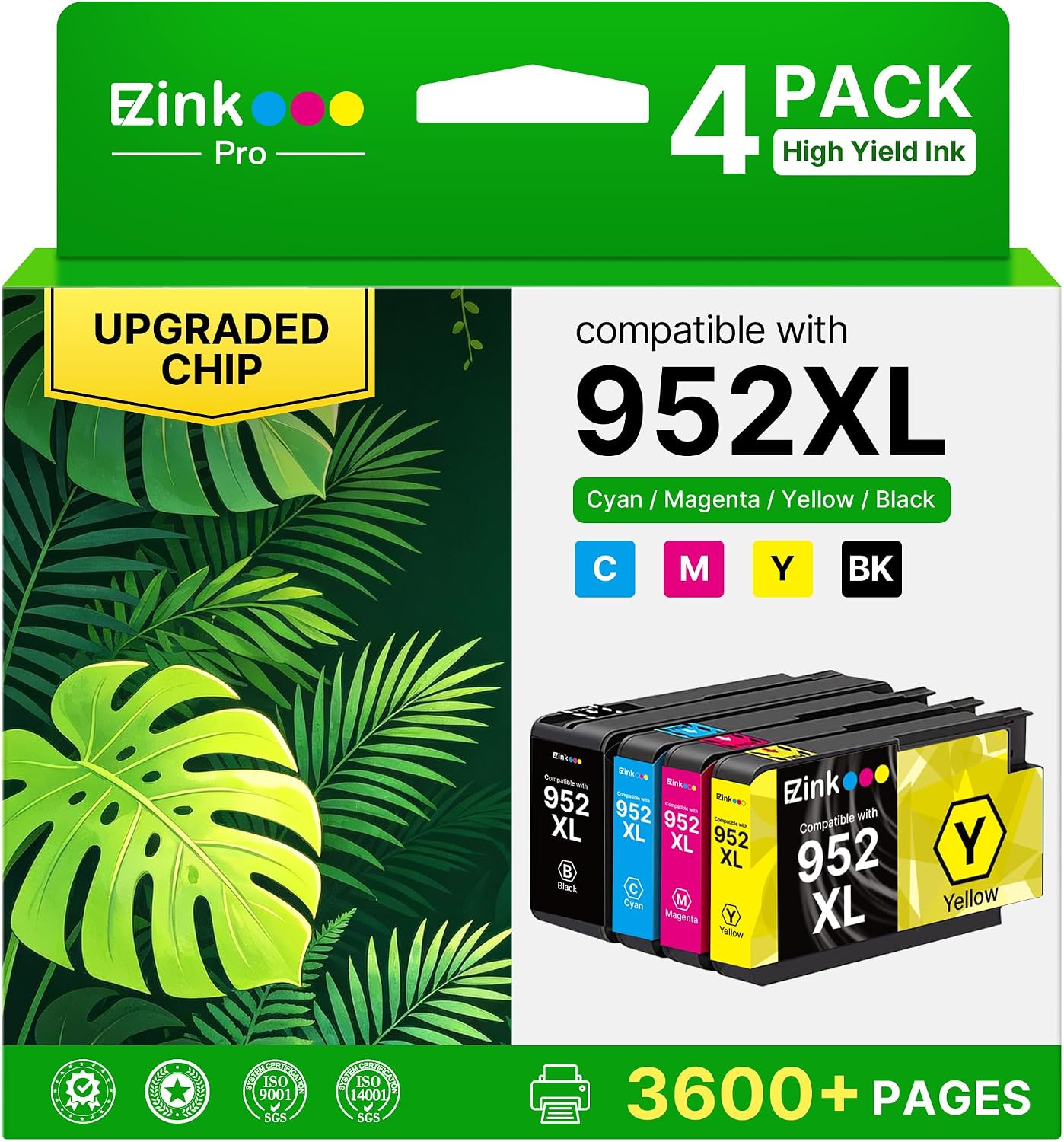 952XL Ink Cartridges Combo Pack Compatible for HP 952XL 952 XL, 4 Pack